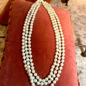 PRICE CUT Two 36”strands of knotted beautiful glass pearls!!!